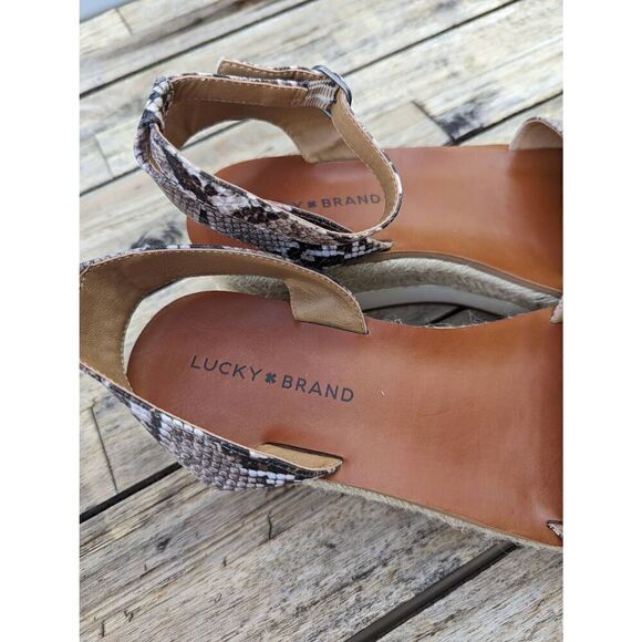 Lucky Brand Jeneka Platform Sandals women's size‎ 9 snake print espadrille - Picture 5 of 9